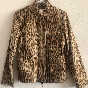 Michael Kors Leopard drawstring waistline jacket